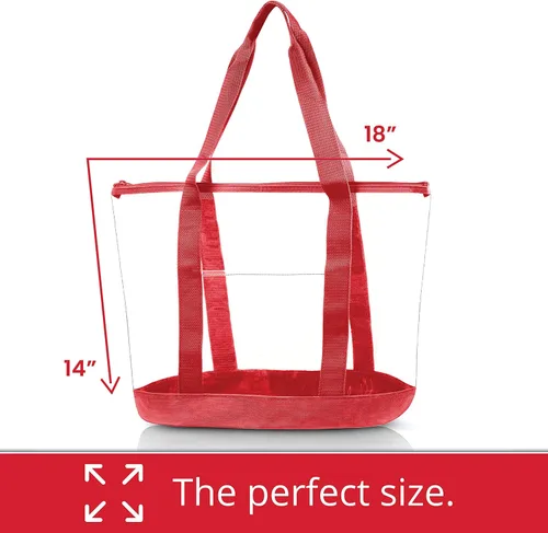 Vista 6 de Paquete de 2 Bolsas transparentes para el trabajo, la playa, el estadio, seguridad aprobada con cierre de cremallera