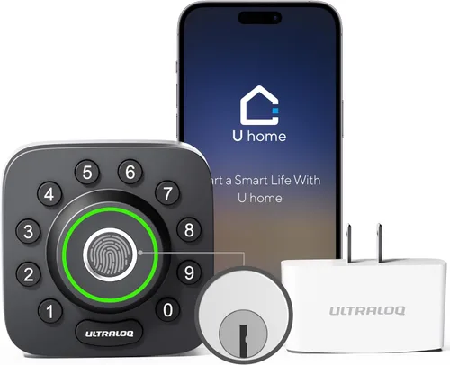 Vista 10 de ULTRALOQ Bolt SE Smart Lock, Wi-Fi integrado, materia sobre hilo, funciona con Apple Home, Alexa, Google, cerrojo de entrada sin llave 7 en 1