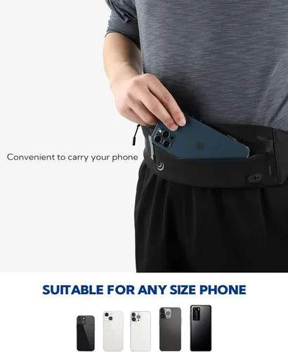 Vista 3 de WATERFLY Cinturón Riñonera para Correr: Paquete de Cintura para Corredor Maratón Jogging Deporte Ejercicio Fitness Soporte de Teléfono Cinturón
