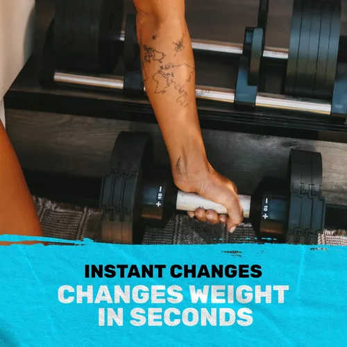 Vista 9 de Nuobell - Juego de mancuernas ajustables [campanas de acero] Juego de pesas ajustables de acero mecanizado, mango moleteado, 5-80 libras, se vende