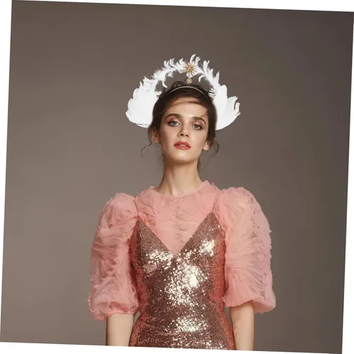 Vista 3 de Beaupretty 1 diadema con halo de Nuestra Señora para decoración de Halloween, bufanda para la cabeza, diadema de boda para novia, cumpleaños