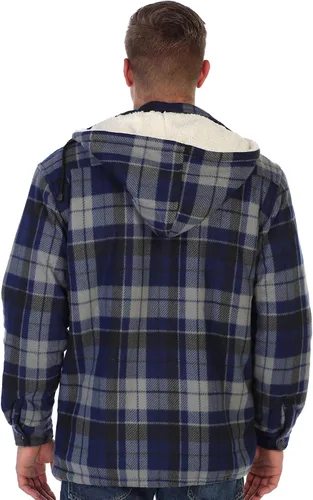 Vista 4 de Gioberti Sherpa - Chaqueta de franela con capucha desmontable para hombre