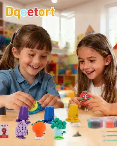 Vista 8 de Arcilla seca al aire, 12 cajas temáticas de frutas con 8 herramientas de escultura, arcilla para modelar bricolaje para niños con 6 pies que