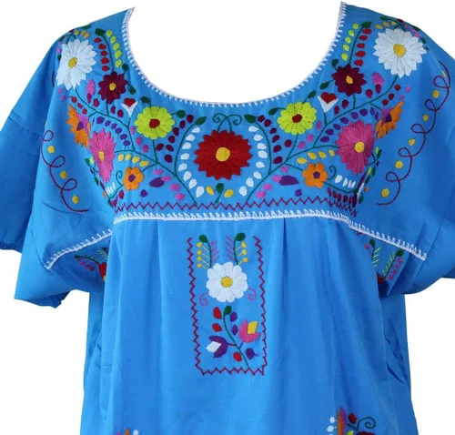 Vista 2 de Oro Import Vestido mexicano bordado a mano