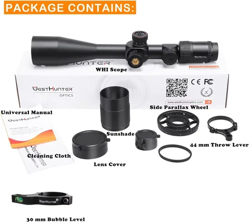 Vista 4 de WestHunter Optics WHI Series Hunting Scope, 30 mm Tube First Focal Plane Red Green Illuminated Etched Glass Reticle Tactical 110 MIL Shooting Scopes