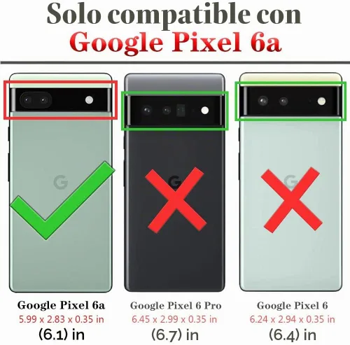 Vista 2 de HNHYGETE Funda para Pixel 6a con protector de pantalla HD, soporte giratorio de grado militar de 360° (resistente) a prueba de golpes para Google
