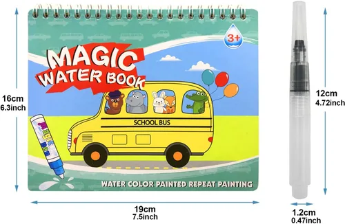 Vista 2 de 4 paquetes de libros de dibujo con agua, libros de colorear y garabatear con agua, libros de actividades reutilizables con revelación de agua