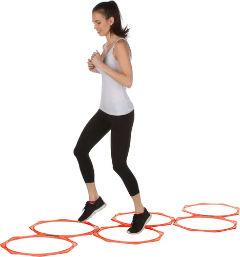 Vista 4 de Trademark Innovations - Juego de 6 anillos hexagonales de entrenamiento de velocidad y agilidad