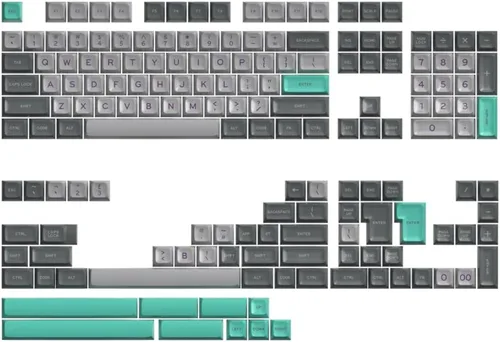 Vista 38 de Guffercty kred XDA Profile - Teclas negras minimalistas 75% Dye-sub PBT con teclas ISO para teclado mecánico MAC 60% 65% 75% 96% (muñeca negra)