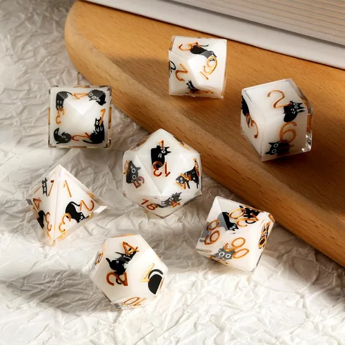 Vista 115 de DNDND Dados de Resina Ojo DND de Borde Afilado Dado de D&D con Estuche de Regalo para Juego de Dungeons and Dragons (Ojo de Dragón Verde)