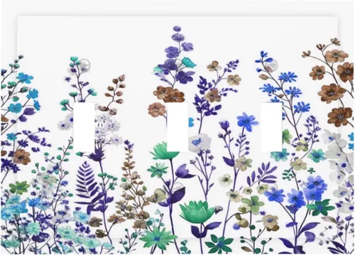 Vista 75 de Cubiertas de pared de lodge rústico retro con diseño de osos, ciervos y animales salvajes. Placas de pared dúplex simples para interruptor de luz.