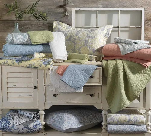 Vista 6 de Laura Ashley – Ruffled Garden colcha de algodón, Poliéster, Crema, gemelo