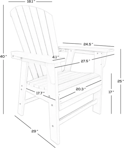 Vista 2 de WestinTrends Dylan - Silla de comedor Adirondack para patio al aire libre, resistente a la intemperie, color blanco