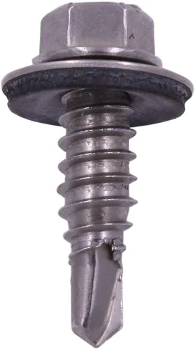 Vista 3 de Tornillos autoperforantes con cierre en U para metal, tornillos autoperforantes #8 x 1 con cabeza hexagonal de arandela, tornillos autoperforantes