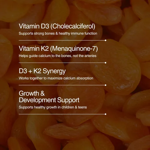 Vista 6 de Zahler - Tabletas masticables de Vitamina D3 + K2 Junior para niños Vitamina D para niños 2000 IU Gomitas deliciosas de Vitamina D K2