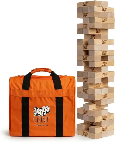 Vista 8 de Jenga Gigante - Bloques de madera dura - Se apilan hasta más de 3 pies - Licencia oficial - JS4