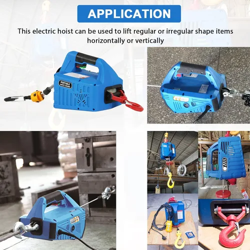Vista 6 de Polipastos eléctricos, capacidad de elevación de 1,102.3 lbs/1100 libras, altura de elevación de 24.9 ft/25 pies, con control remoto inalámbrico