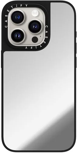 Vista 22 de CASETiFY Funda de espejo para iPhone Air [Reflejante/Compatible con Magsafe / Protección contra caídas de 4.9 pies de grado militar 1X] - Negro