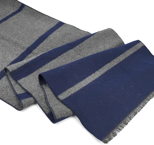 Vista 8 de EINSKEY Bufanda de invierno para hombre, paquete de 2 bufandas de mezcla de lana con borlas de contraste a rayas suaves y largas bufandas de moda