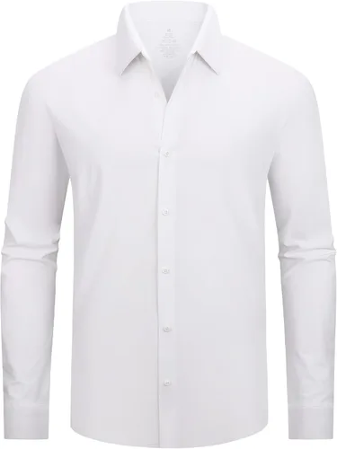 Vista 8 de Alex Vando - Camisa para hombre de manga larga con ajuste regular 06 negro
