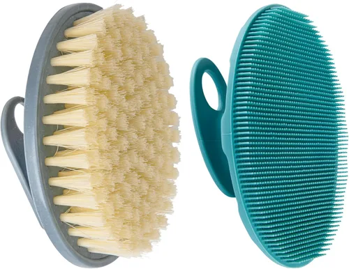 Vista 18 de INNERNEED Cepillo de ducha PP exfoliante corporal, para lavado corporal de limpieza profunda, tratamiento de celulitis, drenaje linfático y mejora