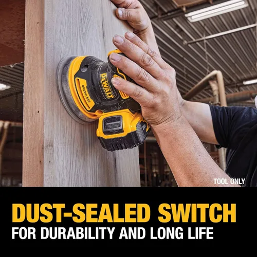 Vista 7 de DEWALT Kit de lijadora orbital aleatoria de 20 V MAX (DCW210P1)