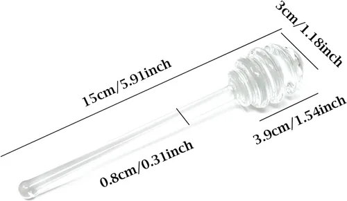 Vista 2 de Honbay Jarabe de mermelada de miel de vidrio, 1 unidad en barra de cuchara de miel para tarro de miel (6 pulgadas)