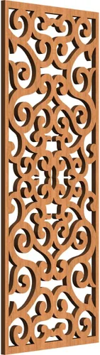 Vista 141 de 9 3/8 pulgadas de ancho x 24 3/8 pulgadas de alto x 1/4 pulgadas de alto, paneles de pared de madera con calado, cereza