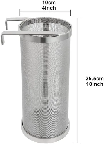 Vista 2 de JoyTube Colador de araña de 4 x 10 pulgadas de 300 micrones para el hogar Hervidor de filtro de cerveza