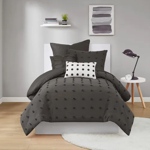 Urban Habitat - Juego de edredón 100% algodón Jacquard, cobertura de edredón para todas las estaciones chic que proporciona un acento desgastado de