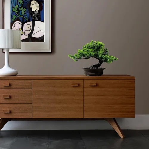 Vista 9 de Árbol bonsái de enebro artificial para decorar interiores para casa u oficina