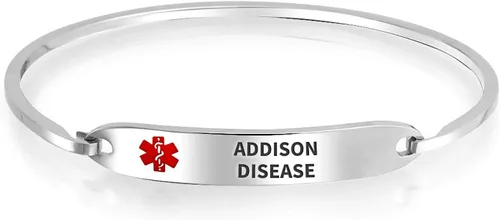 Vista 12 de Bling Jewelry Pulsera de identificación médica con grabado personalizable, elegante y con brazalete de 7 pulgadas para mujer, de acero inoxidable