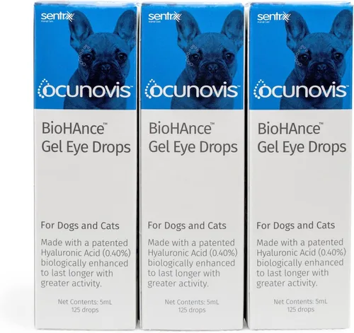 Sentrx - Ocunovis - Gotas de gel para ojos para perros y gatos con ojos secos, gotas hidratantes para ojos de gatos y perros con ácido hialurónico,