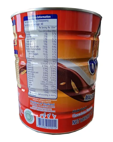 Vista 4 de Ovaltine Malt Chocolate Bebida Mezcla Bebida 42.33 oz Lata Grande - Tailandia