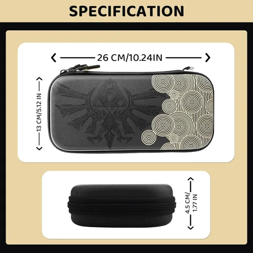 Vista 3 de GLDRAM Switch Carrying Case for Zelda, Portable Accessories Kit for Nintendo Switch with Waterproof Travel Case, White Dockable Protective Skin