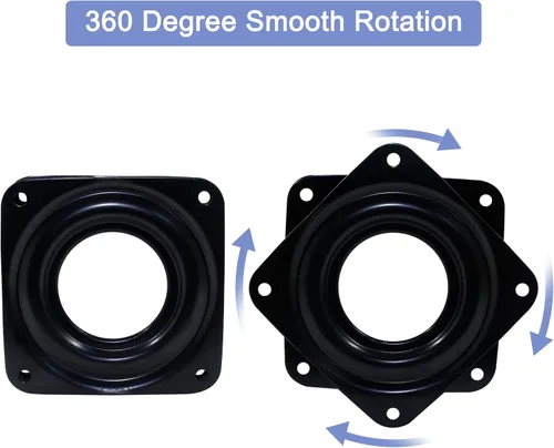 Vista 3 de Juego de 4 platos giratorios cuadrados Lazy Susan de 3 pulgadas, resistentes, con rodamientos de bolas de acero, bandeja giratoria para mesa