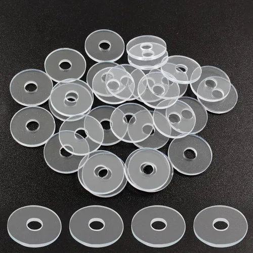 Vista 8 de Paquete de 10 arandelas transparentes de 3/4 pulgadas para manija de puerta de ducha, junta transparente, junta de plástico transparente