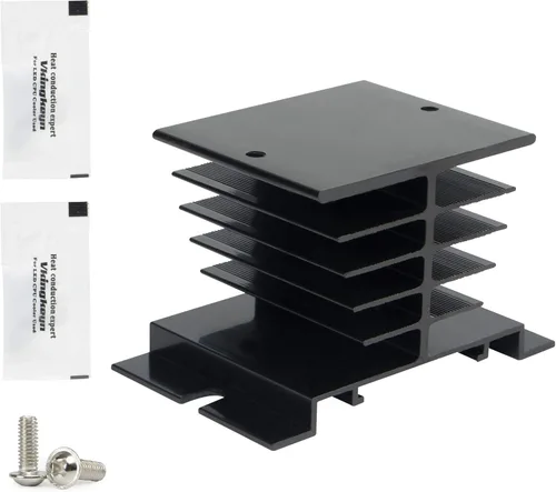 Vista 12 de Relé de Estado Sólido SSR-25DD con Disipador de Calor Entrada CC a CC 3-32VDC a Salida 5-240VDC 25A Cubierta de Plástico Monofase..