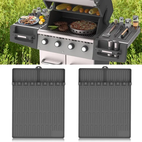 Juego de herramientas de parrilla de silicona para Blackstone - Gran espátula de silicona con almohadilla para goteo - Accesorios de parrilla de