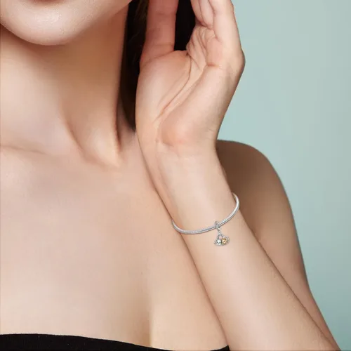 Vista 5 de MULA Dijes de plata de ley 925 para pulseras y collares, colgantes colgantes de joyería para mujer