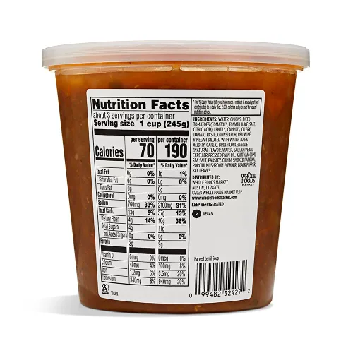 Vista 2 de Whole Foods Kitchens Sopa de Lentejas Harvest, 24 oz