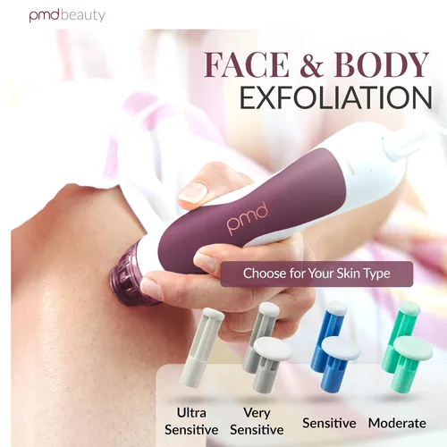 Vista 5 de PMD Beauty Personal Microderm Classic - Uso en el hogar, herramienta exfoliante facial, kit de máquina de microdermoabrasión para el cuidado