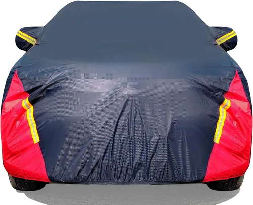 Vista 12 de Funda de coche impermeable de 2 puertas, para todo tipo de clima para automóviles, cubierta completa para exteriores con protección contra lluvia