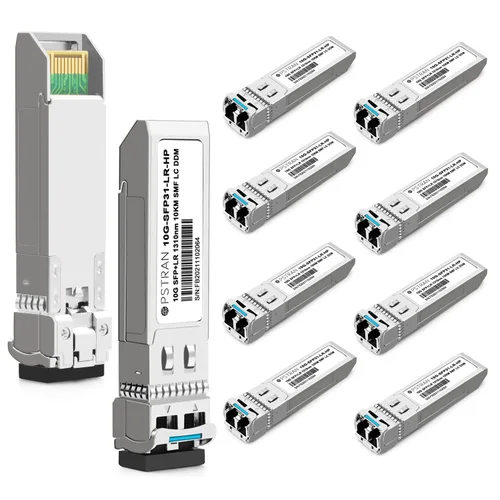 Vista 33 de 10GBASE-LR SFP+ Módulo Transceptor Óptico, 1310nm, 6.2 mi, DDM, Duplex LC SMF, 10 unidades, Gris, Sólido