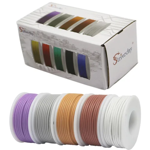 Vista 9 de Cable de conexión de cobre estañado de silicona flexible de 18 AWG, cable eléctrico trenzado de 600 V para proyectos electrónicos y eléctricos