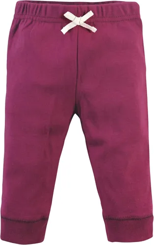 Vista 3 de Touched by Nature - Pantalones de algodón orgánico para bebé, unisex, pantalones de algodón orgánico, 2T, Rosa Borgoña