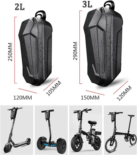 Vista 4 de Bolsa universal para manillar de scooter eléctrico, bolsa de almacenamiento para scooter, bolsas de carcasa dura EVA Bolsa de almacenamiento
