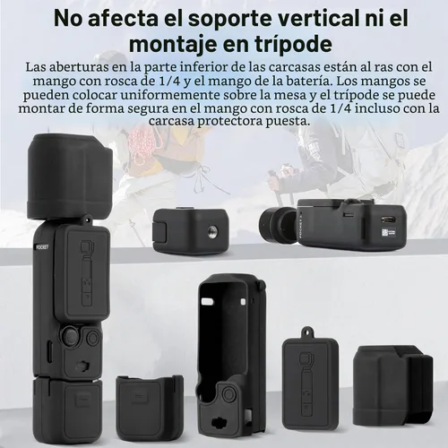 Vista 5 de Funda de silicona para osmo Pocket 3 Funda protectora para DJI Pocket 3 Protector de lente resistente a los arañazos Funda compatible con DJI OSMO