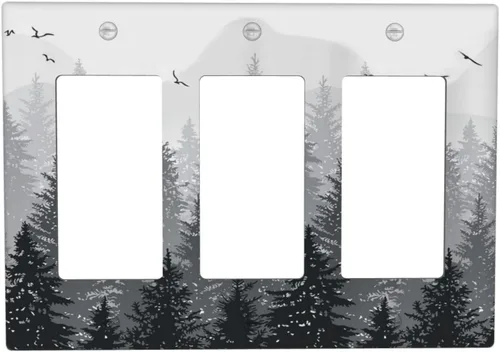 Vista 40 de Cubierta de Interruptor de Luz de Estilo Boho Vintage de los 70 Sol Arcoíris Champiñón Floral Rocker Individual 1 Gang Cubierta de Enchufe