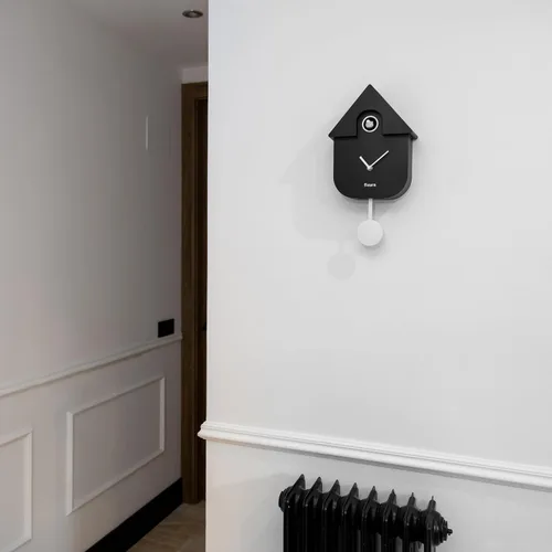 Vista 6 de Fisura Reloj de pared de cuco con color. Reloj analógico único con péndulo en plástico ABS, idea decorativa de regalo para el hogar. 8,5 x 3,1 x